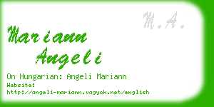 mariann angeli business card